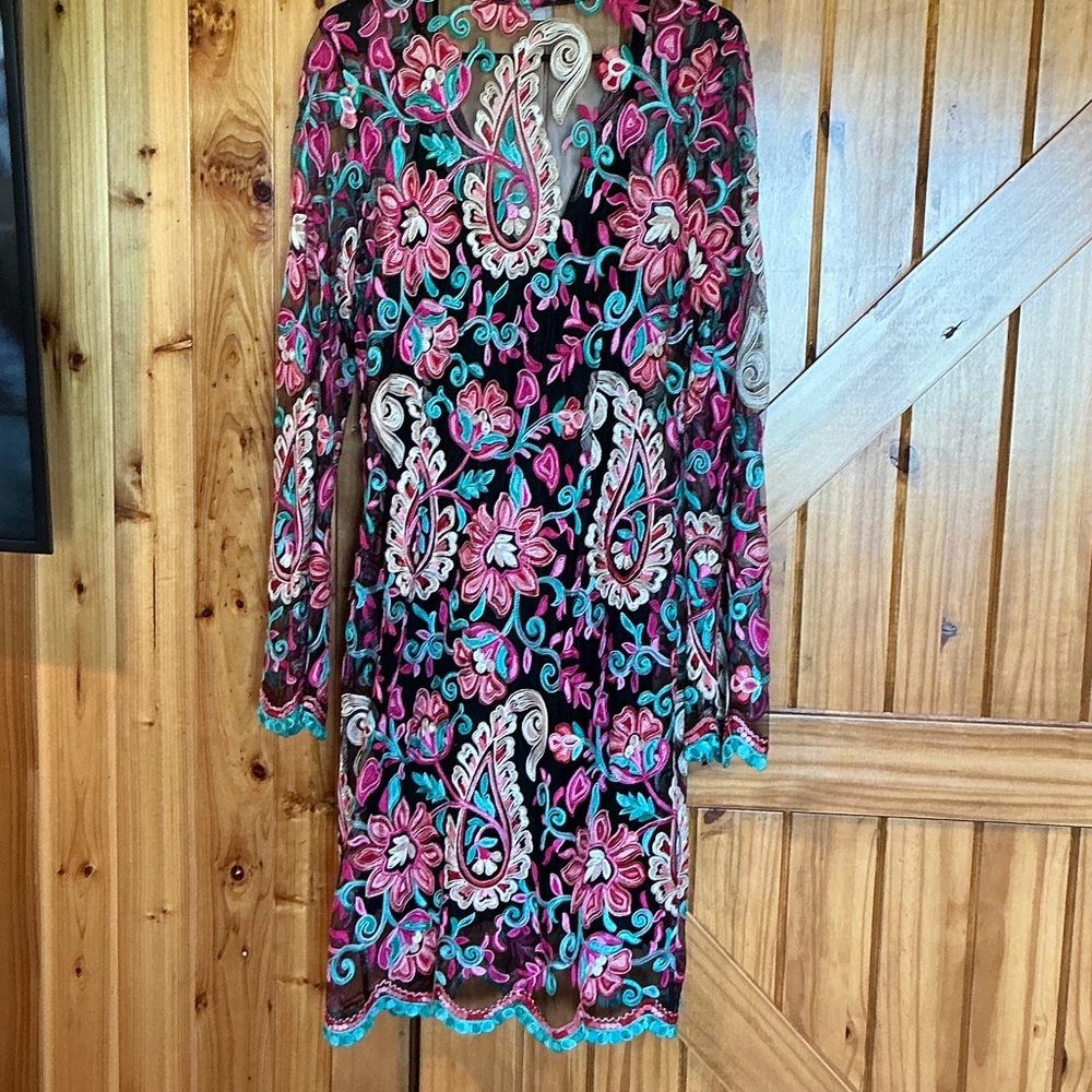 Hilary Radley Floral Paisley Long Sleeve Dress